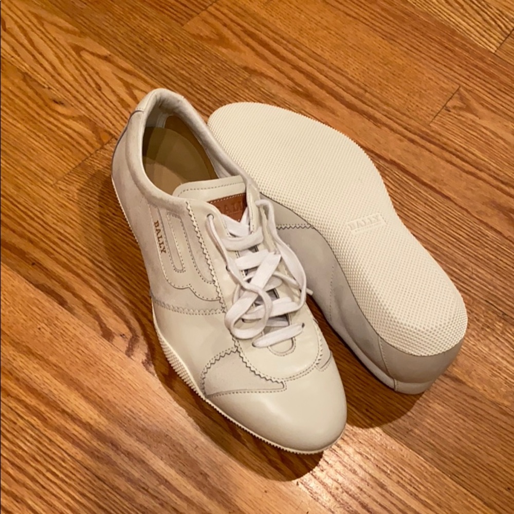 Bally men’s sneakers, white color leather/suede